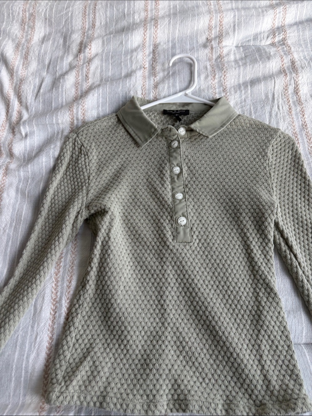 rag & bone Sage Textured Polo Sweater